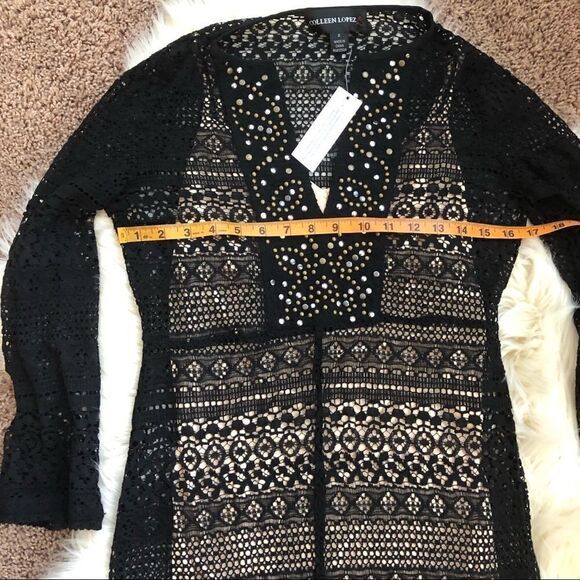 Colleen Lopez mesh lace floor length dress size 2 - Picture 6 of 8